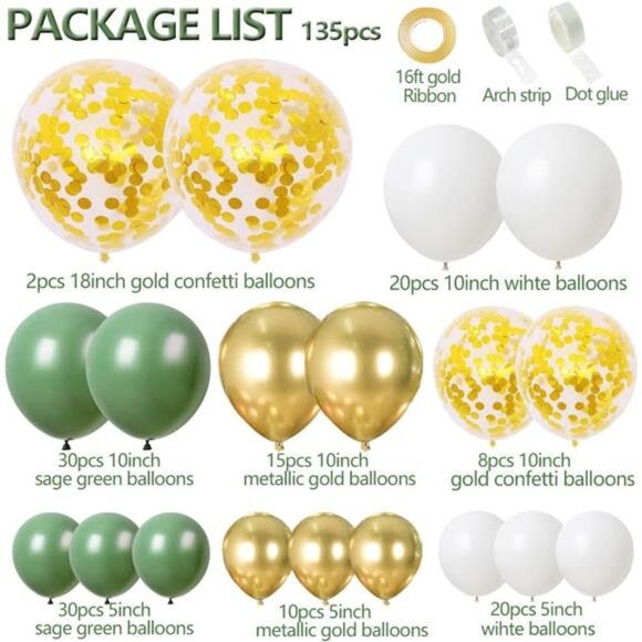 Sage Green Balloon Garland Kit Arch Shower Olive Matte Different Sizes Decor - Picture 5 of 8